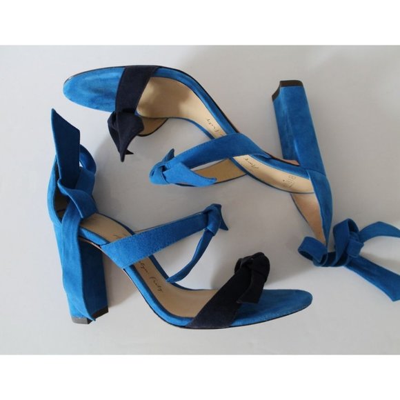 Alexandre Birman Lolita 90 Suede Block Sandal in Sapphire Night Shade Size US 6 - Picture 7 of 11